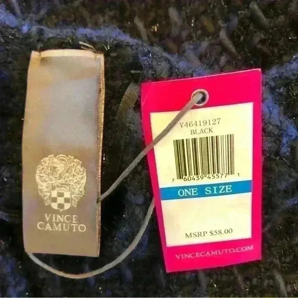 Vince Camuto Blu/Blk, Poncho, One Size - Picture 5 of 6